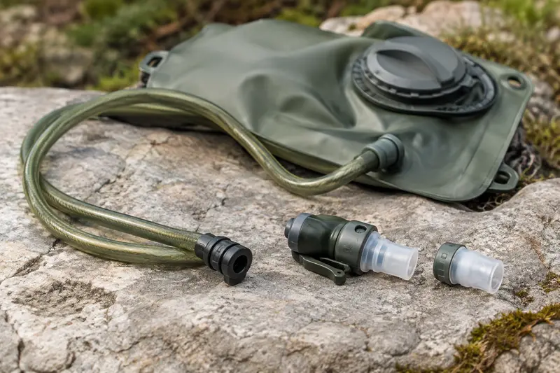 Tuyau, valve et embout de remplacement pour poche à eau